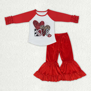Conjunto de Pijamas Boutique Love para Niñas, Color Negro y Rojo, Sin Mangas, Casual, Ecológico, de Spandex/Poliéster, Estampado de Primavera/Verano - Product Image 5