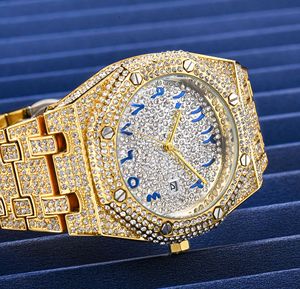 Người Đàn Ông Của Sang Trọng Hàng Ngày Retro Phong Cách Đồng Hồ Đầy Đủ Kim Cương Arabic Quy Mô Quay Số Với Thạch Anh Phong Trào Con Trỏ Hiển Thị Orologio Uomo - Product Image 3