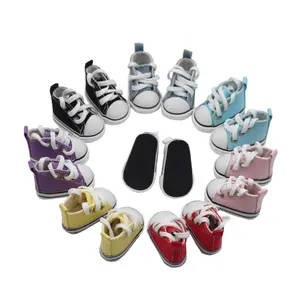 Black Small Canvas Sneakers Shoes For Doll