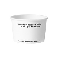Bols et gobelets en papier jetables pour crème glacée et yaourt, en carton, avec texte anglais personnalisable