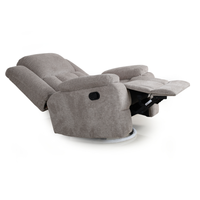 Fauteuil inclinable manuel en tissu, pivotant, avec porte-gobelet, pour salon et mobilier de maison