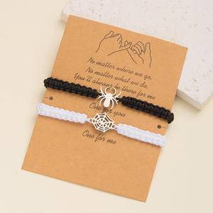 2025 nueva pulsera tejida de aleación de gran venta transfronteriza de alta calidad, conjunto de pulsera de pareja de telaraña personalizada - Product Image 4