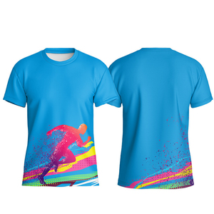 เสื้อยืดวิ่งมาราธอนผ้าตาข่ายแห้งเร็วแบบกำหนดเอง ระบายอากาศได้ดี แขนสั้น เหมาะสำหรับกิจกรรมกลุ่ม เสื้อกีฬา เสื้อเชิ้ตวัฒนธรรมแบบกำหนดเอง - Product Image 5