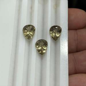 Diasporas naturelles pierres précieuses poire coupe calibrée lâche trois pièces ensemble couleur naturelle changeante diaspore turque - Product Image 1