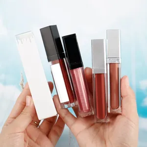 Wholesale Matte Glossy Lipgloss LED Liquid Lipstick Lip Gloss with Light and Mirror