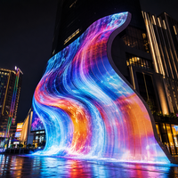 Layar LED Fleksibel Luar Ruangan Custom P2 5 P3 P4 P5 Kecerahan Tinggi Refresh Rate Tinggi Daya Tahan Lama Video Wall