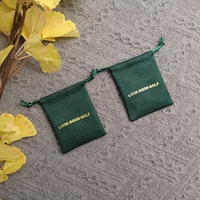 Tas Serut Beludru Mewah Custom Logo, Kantong Perhiasan Kecil untuk Kalung, Kemasan Hadiah, Penggunaan Promosi