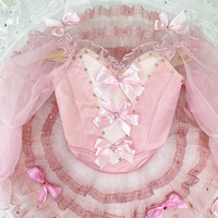 Costume de ballet rose avec nœud, variation de fée marionnette, tutu de ballet professionnel 100 % polyester pour performance de danse féminine adulte