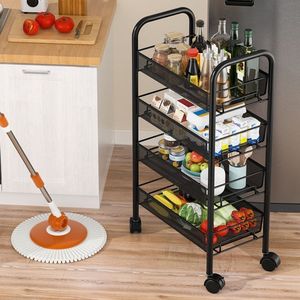 ชั้นวางของในครัว 4 ชั้น พร้อมล้อ แบบพกพาอเนกประสงค์ สำหรับห้องนอน ห้องน้ำ ห้องนั่งเล่น - Product Image 4