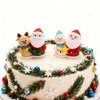 Adornos de pastel de azúcar en forma de alce de Papá Noel para decoraciones de cumpleaños y Navidad para pastel de Año Nuevo comestible y elegante panadería Linda