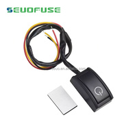Sakelar Tombol Tekan Mobil 12V dengan Lampu LED, Cocok untuk Sakelar Lampu Mobil DC 12V