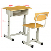 Ensemble de table et chaise d'école pas cher, réglable, design ergonomique, pour étudiants
