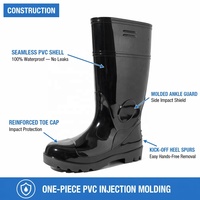 Botas de Trabajo de PVC Inyectado Impermeables al por Mayor, Antideslizantes, de Caña Alta, para Lluvia y Escalones