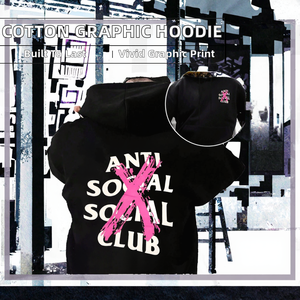 Sweat-shirt à capuche en molleton 100% coton pour homme, hiver, personnalisable, imprimé graphique double face, style streetwear décontracté - Product Image 2