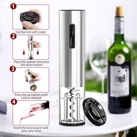 Kit ouvre-bouteille électrique pour vin rouge rechargeable, tire-bouchon automatique avec coupe-capsule, bouchon sous vide, aérateur et verseur à vin