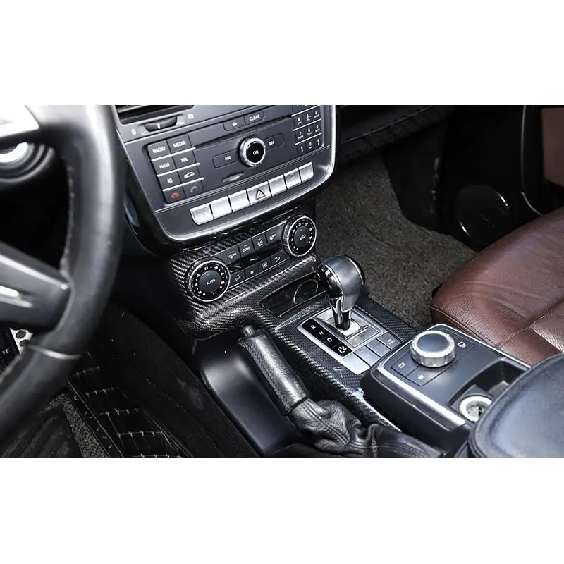 Echte Koolstofvezel Auto Interieur Gear Cd Dashboard Centrale Console Frame Trims Voor Mercedes Benz W463 2004-2018G 500 G Klasse Auto
