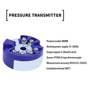 เครื่องส่งสัญญาณอุณหภูมิ <span class=keywords><strong>PT100</strong></span> 4-20mA แบบรวมในตัว หัววัดความต้านทานความร้อนชนิดแพลตตินัม K-type แบบมีเกราะป้องกัน พร้อมเซ็นเซอร์วัดอุณหภูมิ WBF รับประกัน 3 ปี - Product Image 3