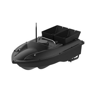 Barco Cebador de Pesca RC D13c 54x27x21cm con Doble Tolva, Control Remoto, Alcance de 400-500M, Retorno con un Solo Botón, Plástico Negro - Product Image 1