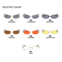 Lunettes de Soleil Rétro à Monture Métallique de Luxe Tendance avec Chaîne pour Femmes et Hommes