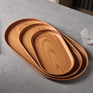 NEWELL Plateau de service Plats peu profonds Plateau de service en bois pour les fêtes Plateau de table à thé et à café - Product Image 5
