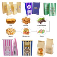 Logo personnalisé d'usine Vente en gros d'emballage de pain croissant alimentaire anti-graisse biscuit beignet cravate en étain sac en papier kraft avec fenêtre transparente