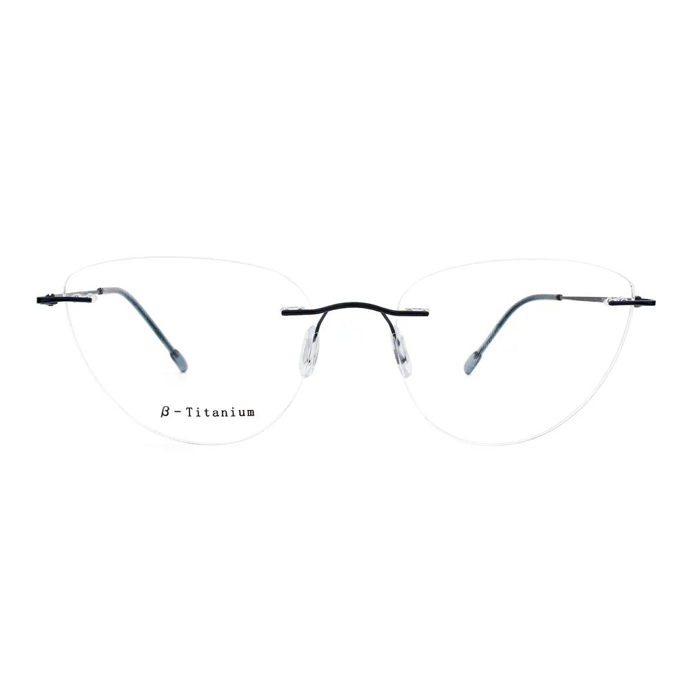 Wholesale wenzhou rimless titanium cat eye glasses for women