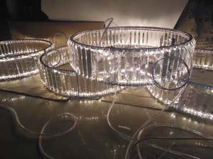 Nouveau design anneaux ronds Led cercle Design lustre lumière moderne escalier Led suspension lampe pour la maison - Product Image 3