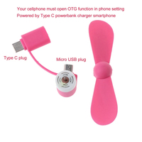 Nouveauté : Mini ventilateur USB 2-en-1 portable avec batterie externe et design magnétique flexible, compatible Type-C et Micro USB, multicolore