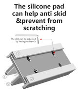 Support d'ordinateur portable peu encombrant, support de bureau en aluminium à largeur extensible pour ordinateurs portables et tablettes de 10 à 17 pouces (prise en charge du logo OEM et de l'emballage)