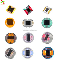 Panel Solar, Luces Exteriores Impermeables de Aluminio IP68, Luces LED Intermitentes o Fijas Tipo Ojo de Gato, Alta Intensidad Luminosa, 100h de Iluminación