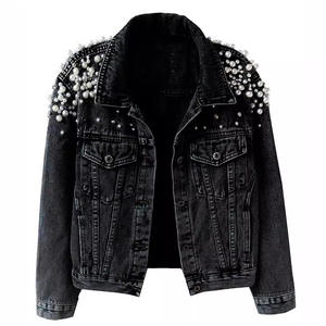 Ciclismo perla Denim abrigo mujer algodón primavera otoño Ropa cárdigan Jeans Punk gótico bombardero chaqueta cortavientos mujeres chaquetas - Product Image 2