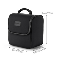 Sac de maquillage en néoprène grande capacité avec logo imprimé, sac à main noir, trousse de toilette professionnelle, sacs de maquillage à roulettes avec crochet