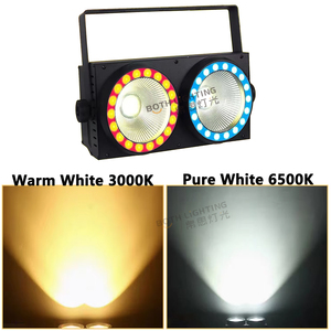 Cả hai ánh sáng 2*100W COB <span class=keywords><strong>LED</strong></span> khán giả blinder ánh sáng với ánh sáng trở lại ấm trắng & trắng tinh khiết cho sân khấu hiệu ứng đám cưới DJ - Product Image 3