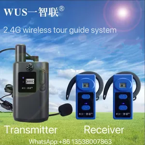 Wireless Mini Tour Guide System Earpiece Receiver,USB charger,Earhook device with LCD Screen,hajj&umroh,factory museum visit