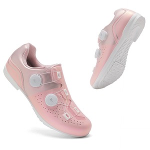 Chaussures de cyclisme pour femmes et hommes, chaussures de vélo de route et de VTT, respirantes, tige synthétique, semelle en caoutchouc EVA, ajustement athlétique, couleur unie - Product Image 2