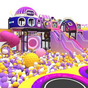 Aire <span class=keywords><strong>de</strong></span> jeux intérieure pour enfants <span class=keywords><strong>de</strong></span> haute qualité, grande capacité, avec piscine à balles, trampoline, tasses à café rotatives, douce - Product Image 2