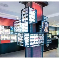 Vitrine d'exposition de lunettes de soleil optiques en promotion avec éclairage LED pour magasins de détail - Design moderne et tendance