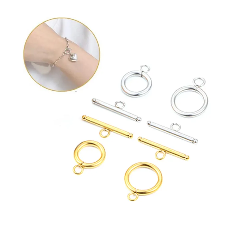 Ot Toggle Gespen Voor Diy Sieraden Ketting Armband Gesp Connector Rvs Round Toggle T Bar Sluitingen Aansluiting Sluiting