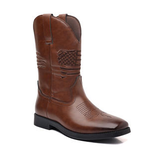 SHIKOL, botas de vaquero para hombre, tamaño grande personalizado 48, moda occidental, bandera americana bordada, Otoño Invierno, botas de montar para hombre - Product Image 6