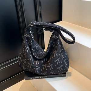 Nuevo Diseño, Bolso Tote Casual de Moda para Mujer, Estampado de Lazo, Pana, Gran Capacidad, Impermeable, Correa de Hombro, Bolso Bandolera - Product Image 3