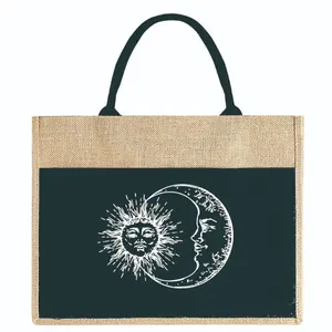 Джутовая подарочная упаковочная сумка с индивидуальным логотипом, натуральная Мешковина, Джутовая сумка