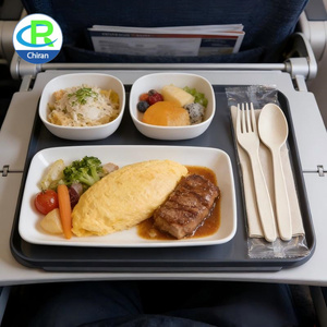 Biodegradable Cornstarch Disposable Cutlery Set Knife Fork Spoon Combo Eco Tableware For TAirlines With Wet Wipes