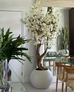 Offre Spéciale intérieur sur mesure rose blanc arbre artificiel blanc arbre <span class=keywords><strong>de</strong></span> fleurs <span class=keywords><strong>de</strong></span> cerisier blanc pour la décoration intérieure Design d'intérieur - Product Image 5