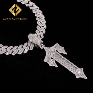 Joyería Zuanfa, Collar con Colgante de Espada de Plata de Ley 925 con Incrustaciones de Moissanita, Joyería Hip Hop, Regalo para Hombre - Product Image 5