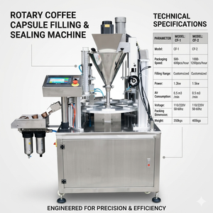Machine de remplissage et de scellage de dosettes de café K-Cup commerciales avec couvercles pré-découpés et ensacheuse rotative - Product Image 5
