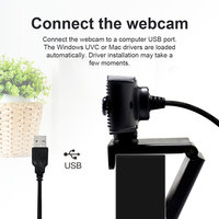 Kamera Web dengan mikrofon Stereo 1080p, kamera komputer untuk PC CMOS Sensor gambar untuk konferensi Video