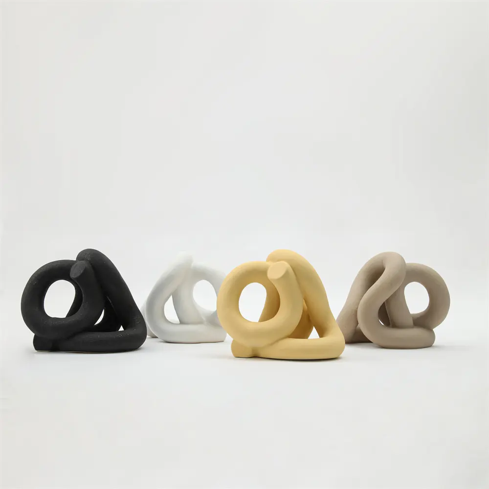 Modern Nordic Minimalist Art Morandi Tie Knot Chain Interior Home Accessories Ceramic Decor