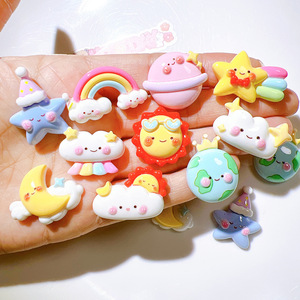 Popular Design Resin Crafts Resin rainbow Colud Resin Pendant Wholesale Phone Case Charms Hairphin Accessories for Decoration