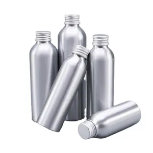 Botol aluminium grosir, 30ml 50ml 100ml 200ml 250ml 500ml dengan tutup sekrup aluminium untuk dijual