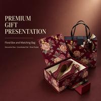 Boîte cadeau rigide personnalisée avec impression pour bijoux, cosmétiques, bougies, articles floraux, chaussures, ensemble d'emballage cadeau avec sac de shopping et nœud pour la vente au détail